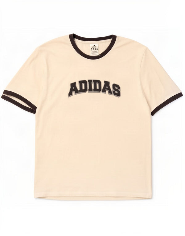 T-shirt grafica da uomo Adidas Top grande in cotone bianco
