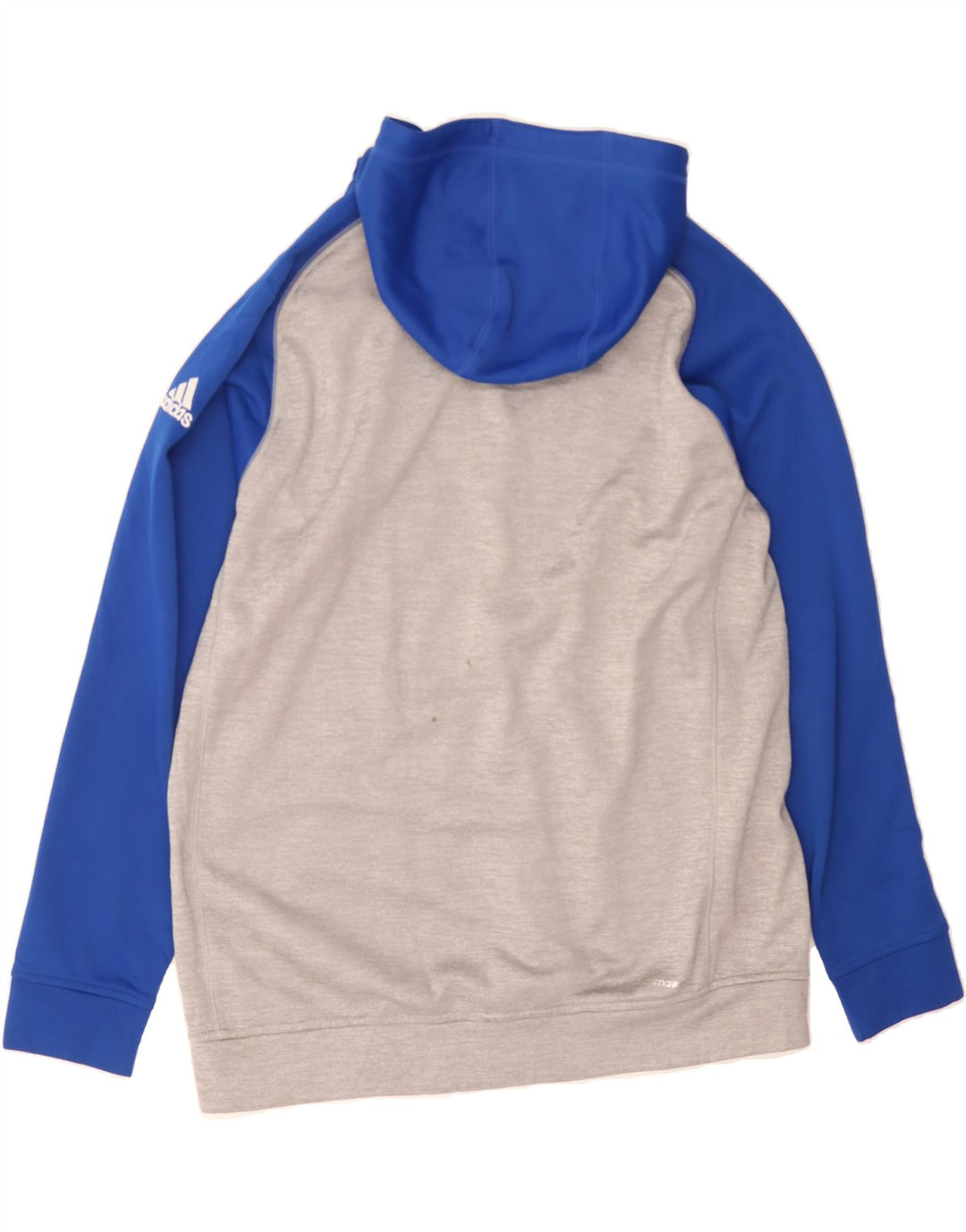ADIDAS Mens Climawarm Zip Hoodie Sweater Large Blue Colourblock Polyester Vintage Adidas and Second-Hand Adidas from Messina Hembry 