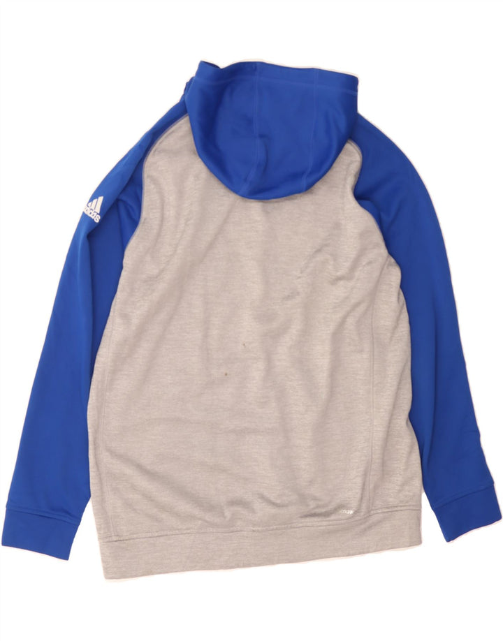 ADIDAS Mens Climawarm Zip Hoodie Sweater Large Blue Colourblock Polyester Vintage Adidas and Second-Hand Adidas from Messina Hembry 