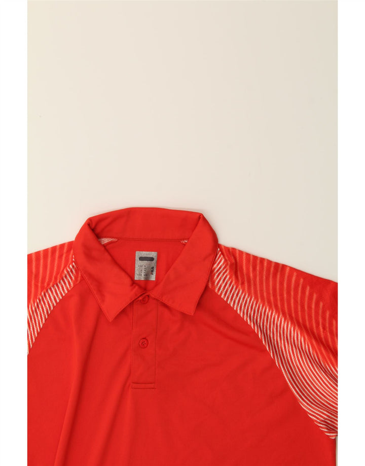 FILA Mens Polo Shirt Medium Orange Striped Polyester Vintage Fila and Second-Hand Fila from Messina Hembry 