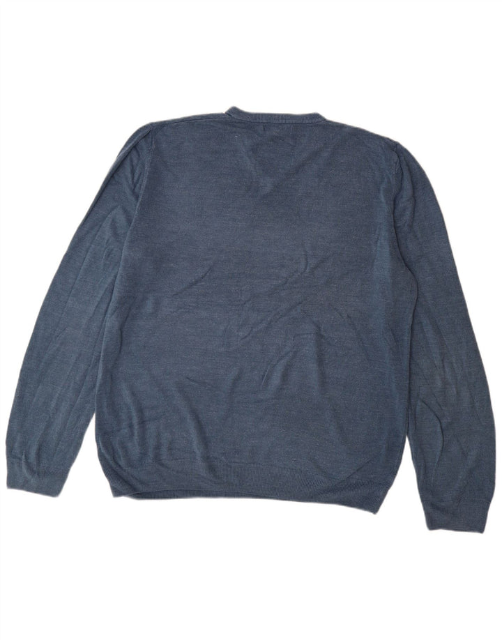 Maglione da uomo con scollo a V Marks & Spencer 3XL acrilico blu