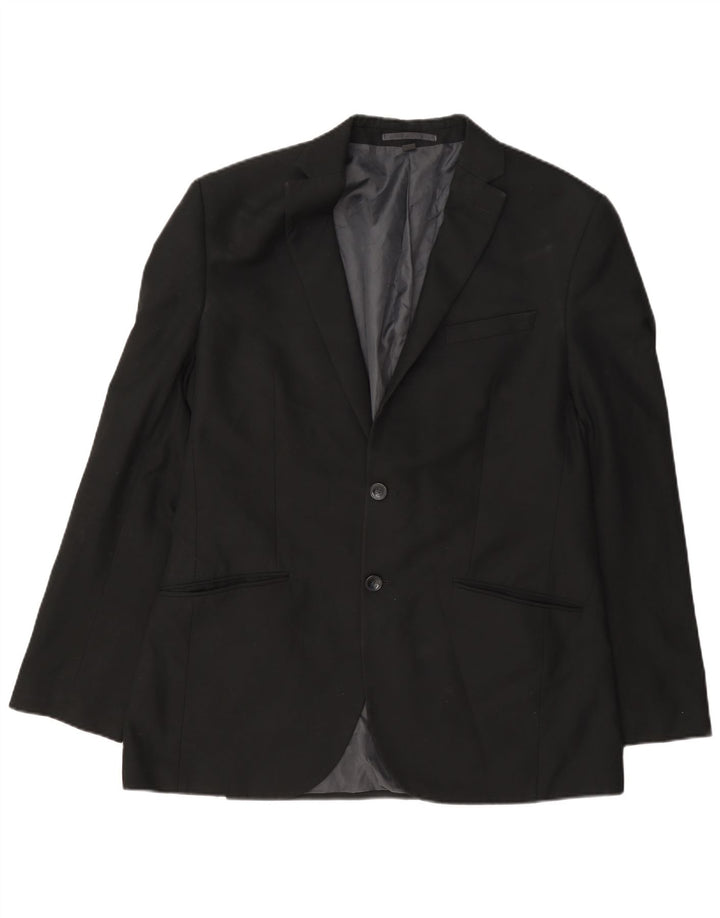 Giacca blazer a 2 bottoni da uomo Marks & Spencer UK 40 poliestere nero medio