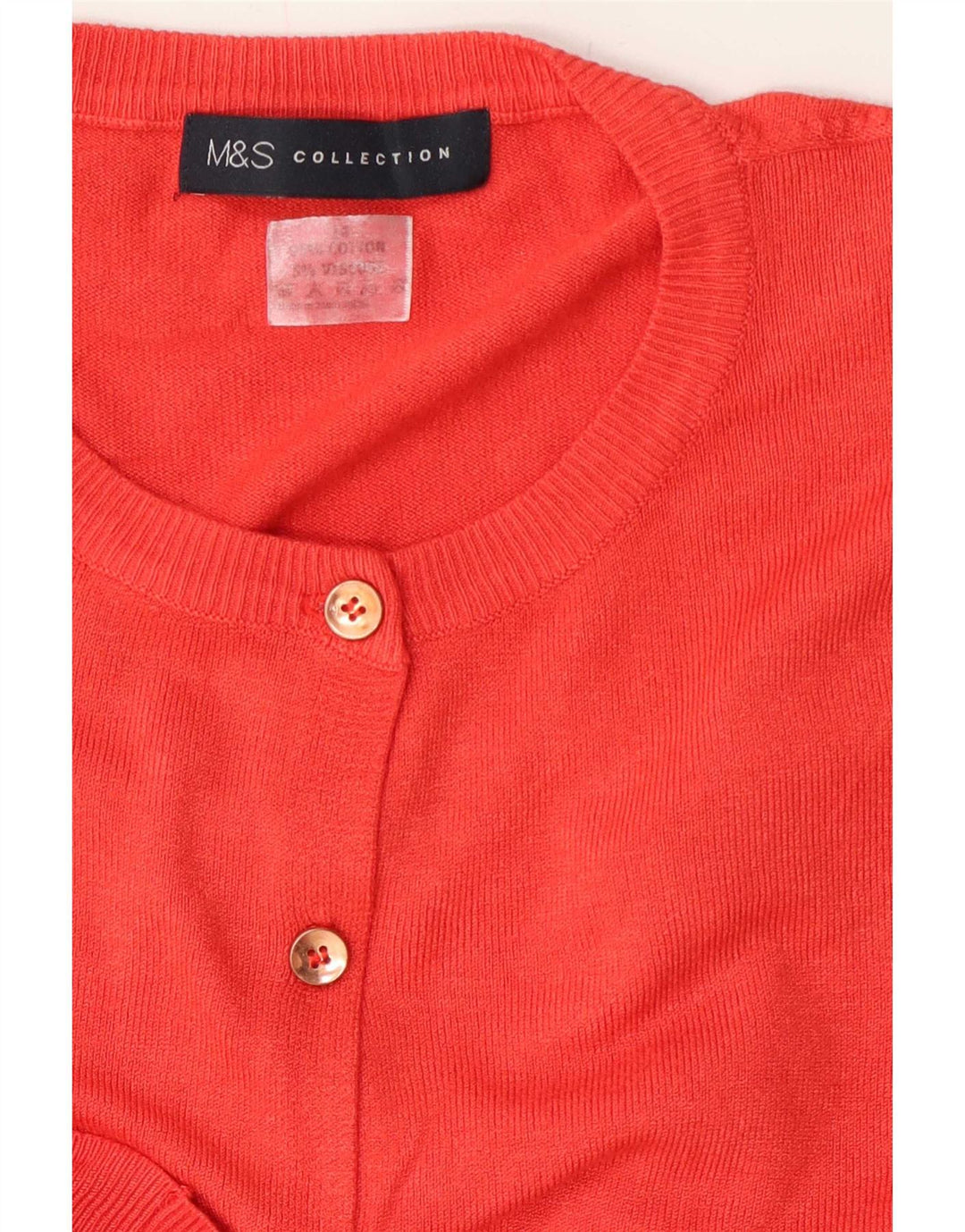Maglione cardigan vestibilità regolare da donna Marks & Spencer UK 12 cotone rosso medio