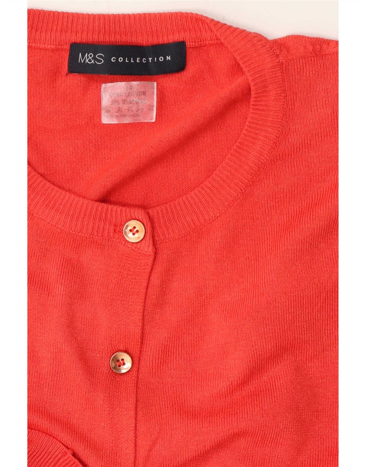 Maglione cardigan vestibilità regolare da donna Marks & Spencer UK 12 cotone rosso medio