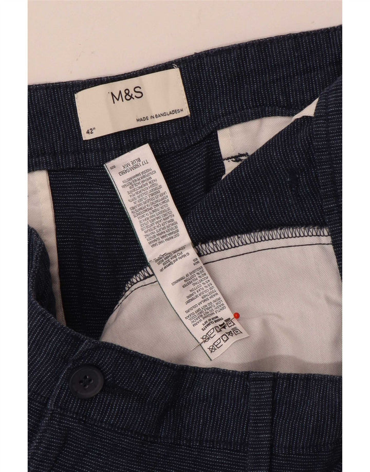 Pantaloncini chino da uomo Marks & Spencer W42 2XL Lino blu