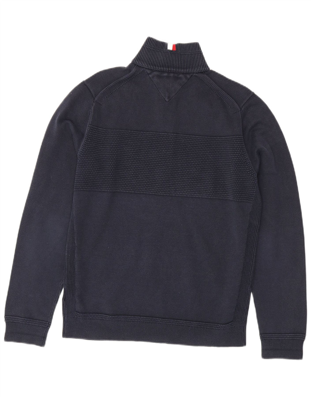 Maglione maglione con zip da uomo Tommy Hilfiger in cotone blu navy medio