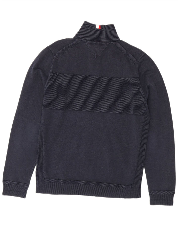 Maglione maglione con zip da uomo Tommy Hilfiger in cotone blu navy medio