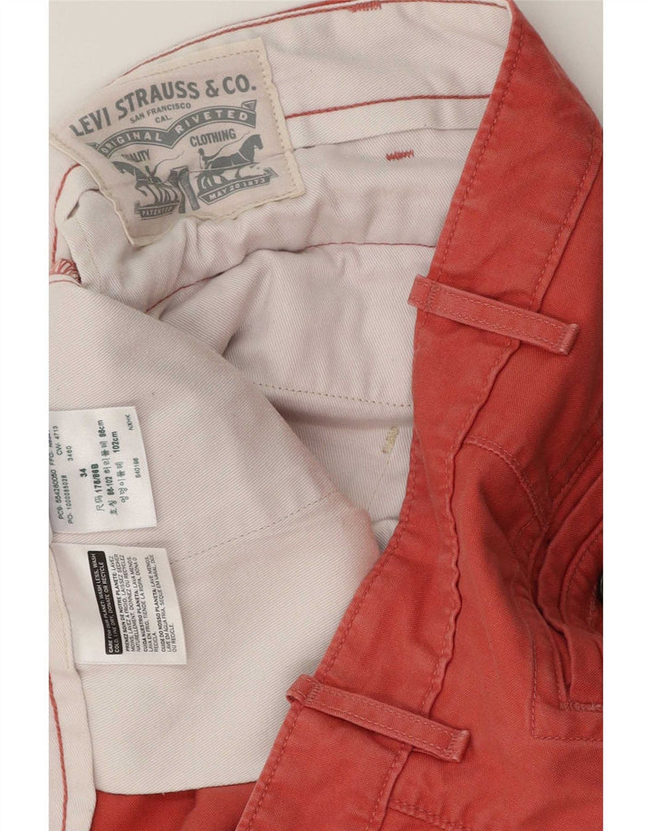 Pantaloncini chino da uomo Levi's W34 Large in cotone rosa