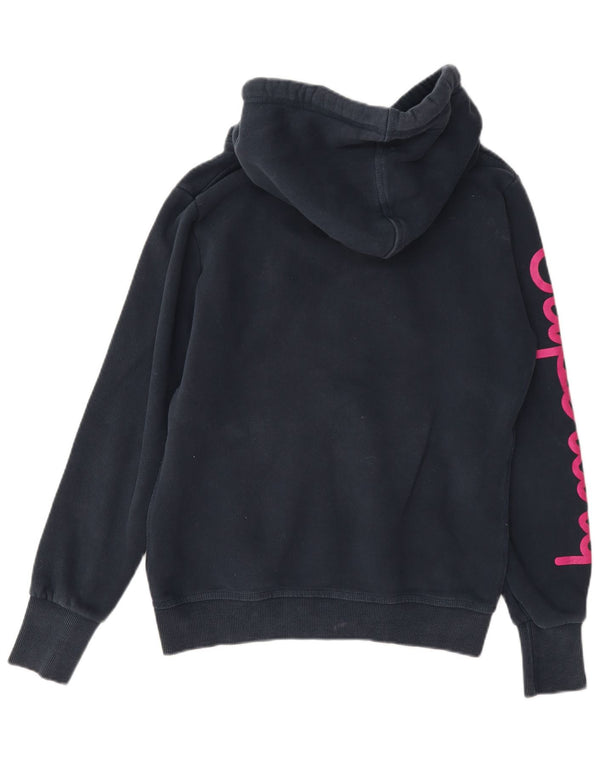 Felpa con cappuccio grafica da donna Superdry UK 14 cotone blu navy medio