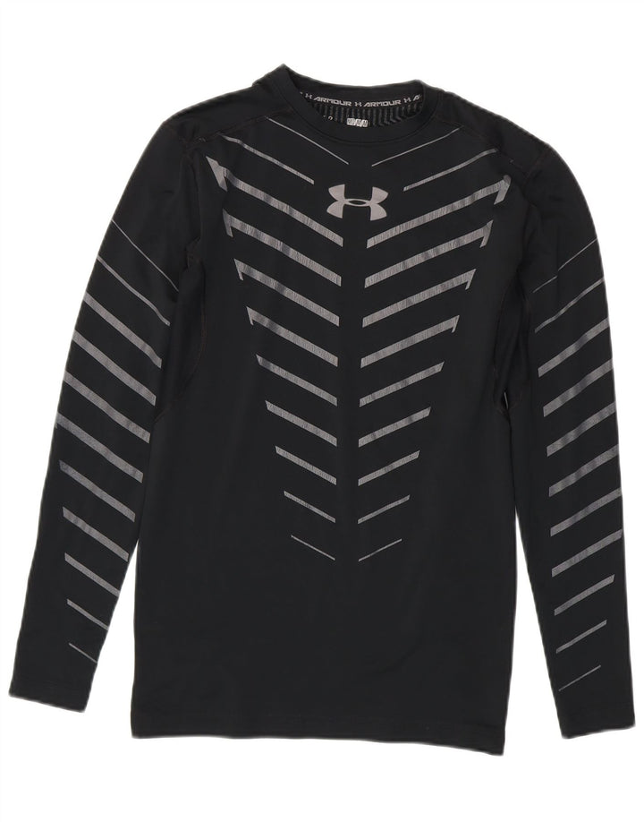 Maglia da uomo Under Armour a maniche lunghe a righe nere medie