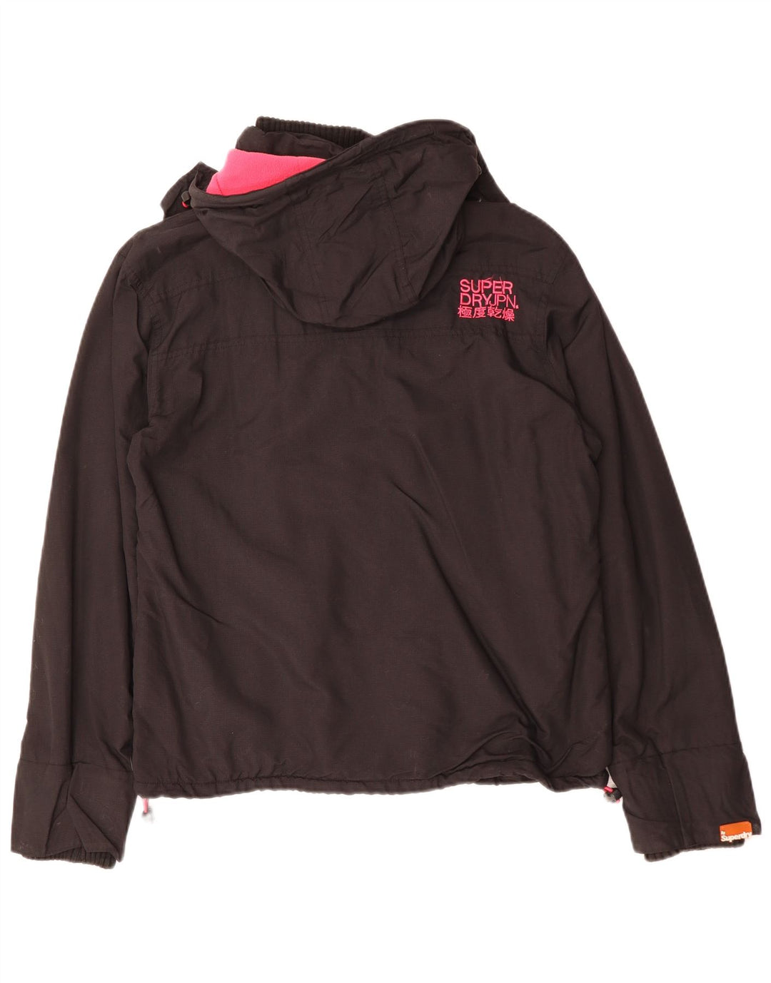 Giacca a vento con cappuccio da donna SUPERDRY UK 18 XL nylon nero