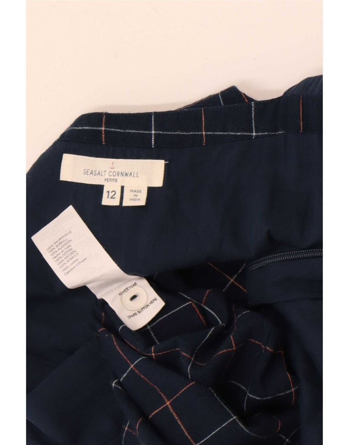 Tuta da donna Petite Seasalt Cornwall UK 12 Cotone medio a quadri blu navy