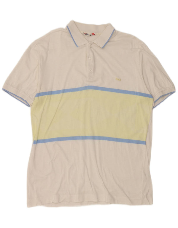 Polo Uomo Fila IT 54 XL Cotone a Righe Bianche