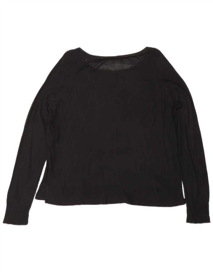 Maglione maglione con scollo a barca da donna Zara UK 14 medio nero