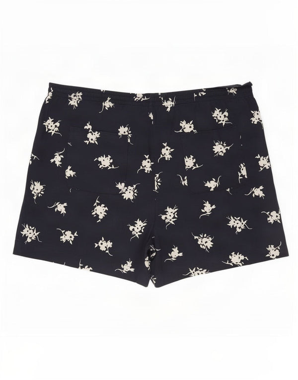 Pantaloncini casual da donna Marks & Spencer UK 22 3XL W44 Cotone floreale blu navy