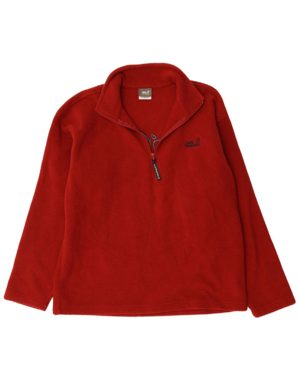 Maglione in pile con zip grafica da uomo Jack Wolfskin UK 44/46 XL Borgogna