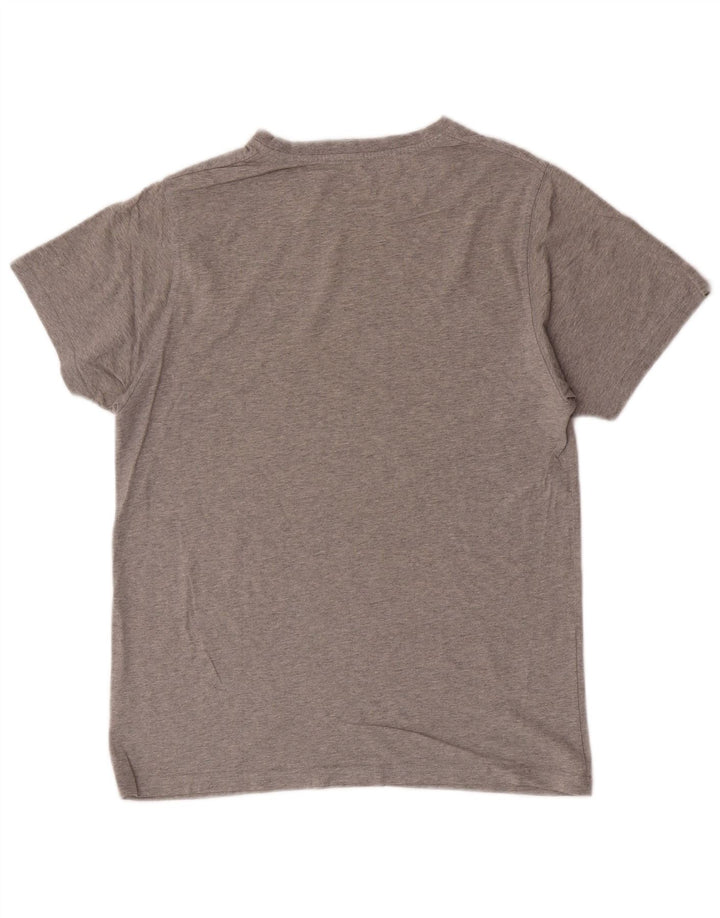 T-shirt grafica da uomo New Era Top grande in cotone grigio