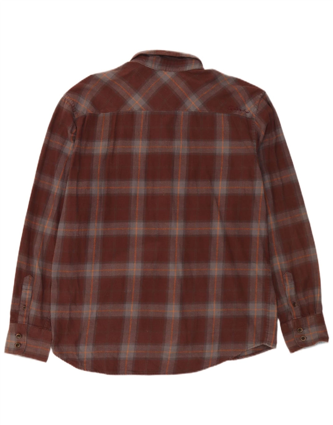 Camicia in flanella da uomo Quiksilver, cotone a quadri marroni grandi