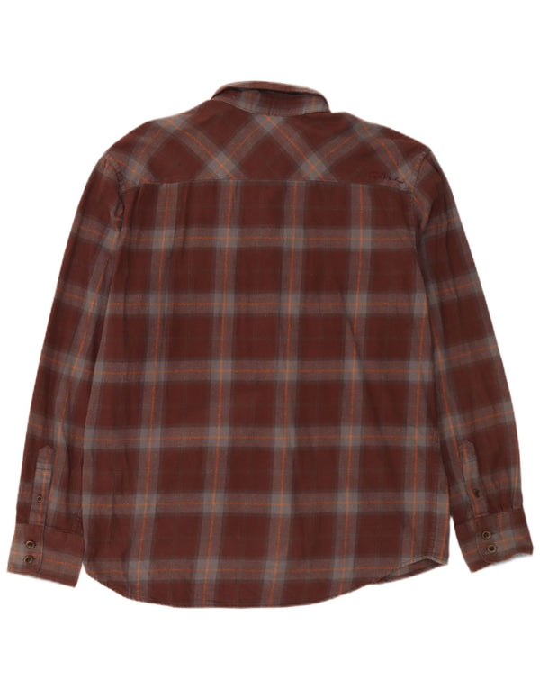 Camicia in flanella da uomo Quiksilver, cotone a quadri marroni grandi