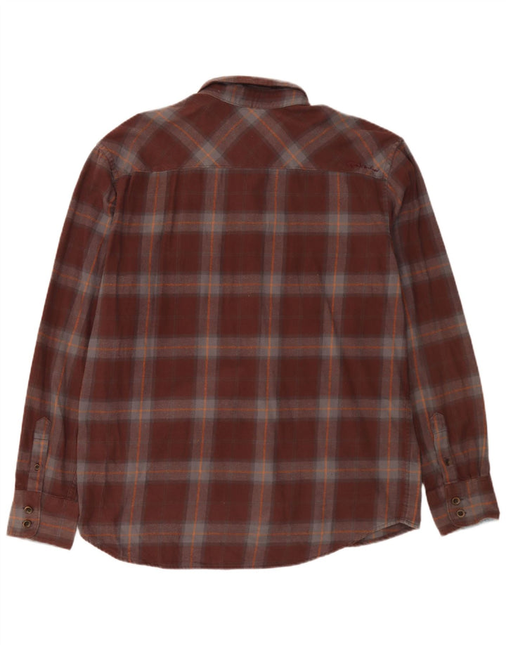 Camicia in flanella da uomo Quiksilver, cotone a quadri marroni grandi