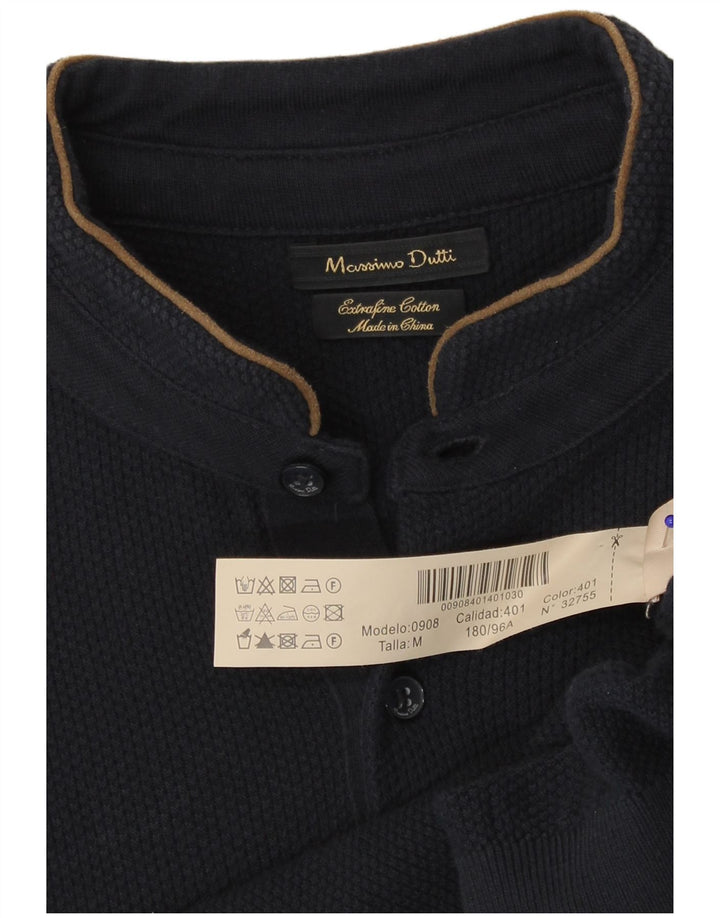 Polo da uomo Massimo Dutti in cotone blu navy medio