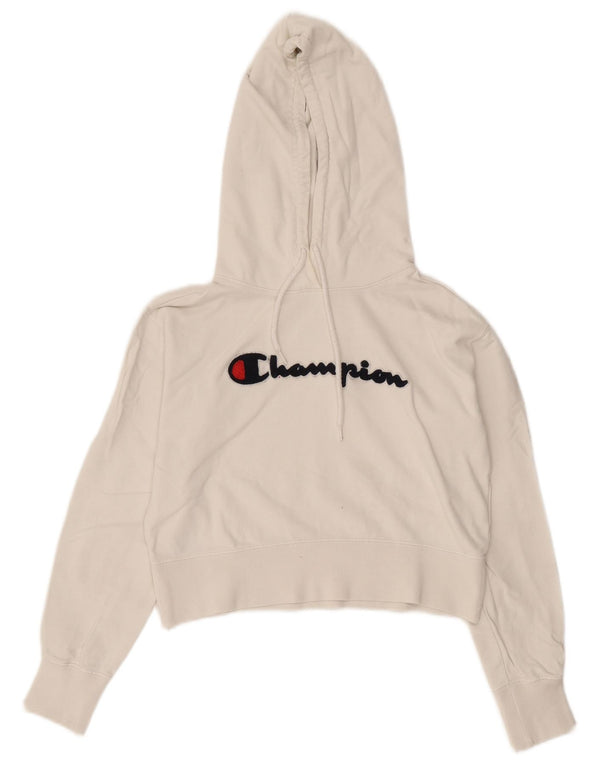 Maglione con cappuccio grafico oversize da donna Champion UK 6 XS cotone bianco