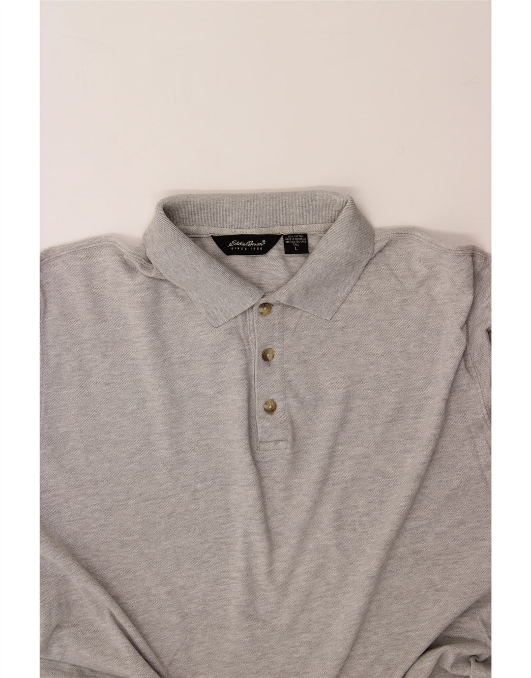 EDDIE BAUER Mens Tall Polo Shirt XL Grey Cotton Vintage Eddie Bauer and Second-Hand Eddie Bauer from Messina Hembry 