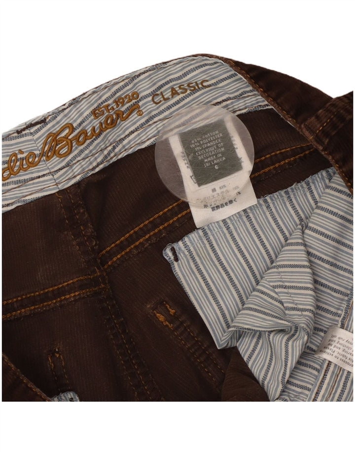 Pantaloni classici da donna in velluto a coste Eddie Bauer US 6 Medium W32 L23 Marrone