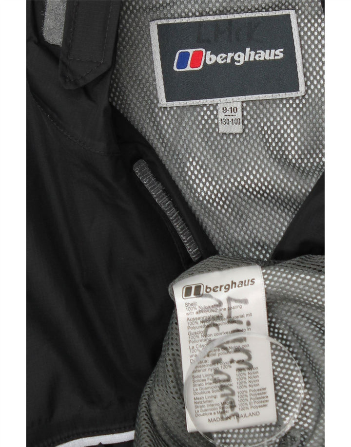 Giacca antipioggia con cappuccio per ragazzi Berghaus 9-10 anni in nylon nero