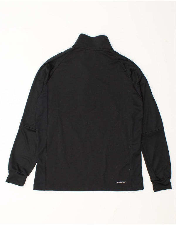 Top della tuta da ginnastica Adidas Aeroready Zip Neck Pullover da ragazzo 13-14 anni Nera