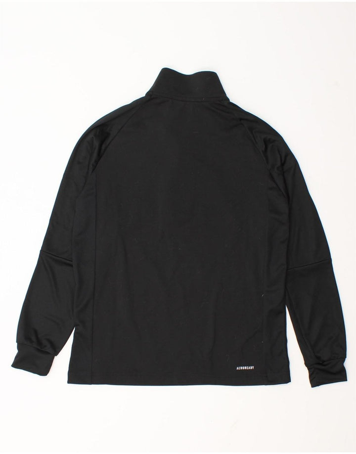 Top della tuta da ginnastica Adidas Aeroready Zip Neck Pullover da ragazzo 13-14 anni Nera