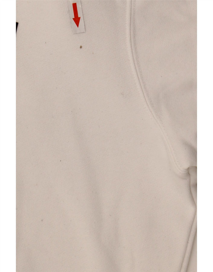 Felpa con cappuccio grafica da uomo G-Star, grande cotone bianco