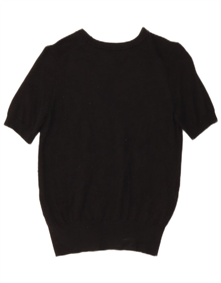 Top Zara da donna a maniche corte in maglia a maniche corte UK 12 viscosa nera media