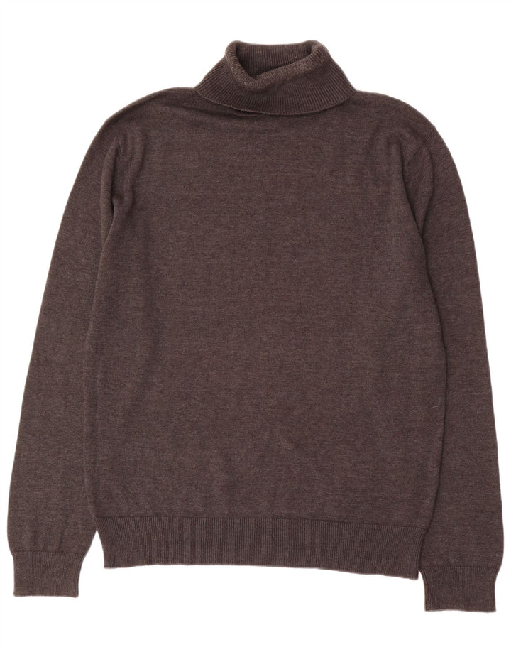 French Connection Maglione da uomo con collo alto e maglione grande in cotone marrone