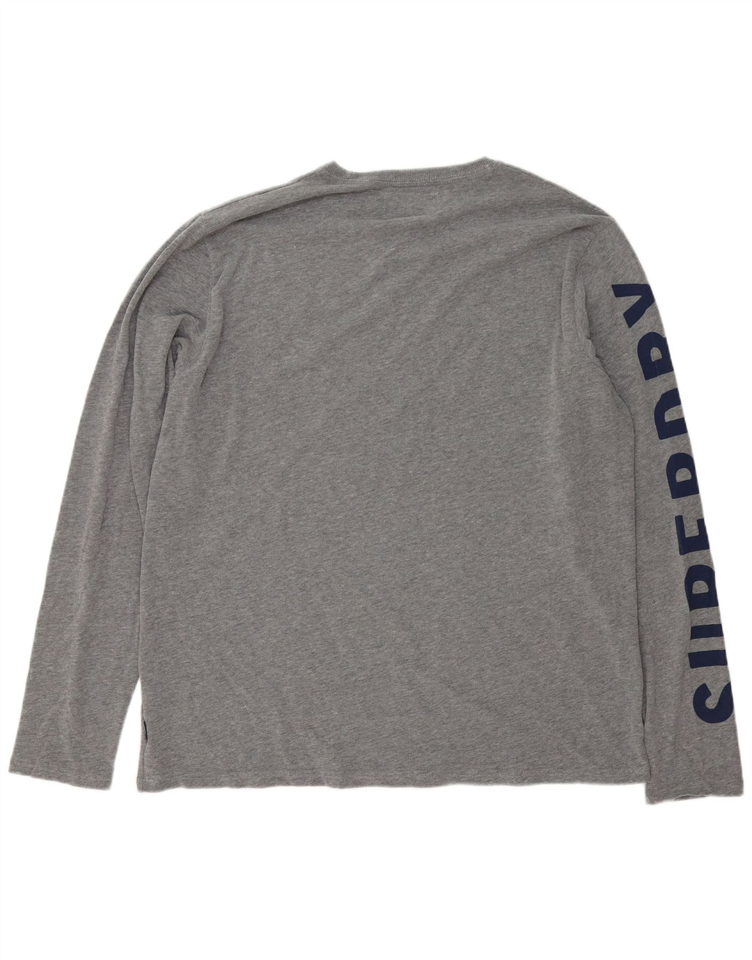 Top grafico da uomo a maniche lunghe Superdry 3XL in cotone grigio