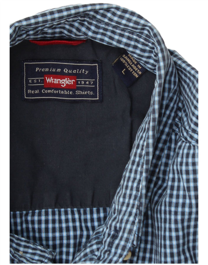 Camicia da uomo Wrangler in cotone a quadri grandi blu
