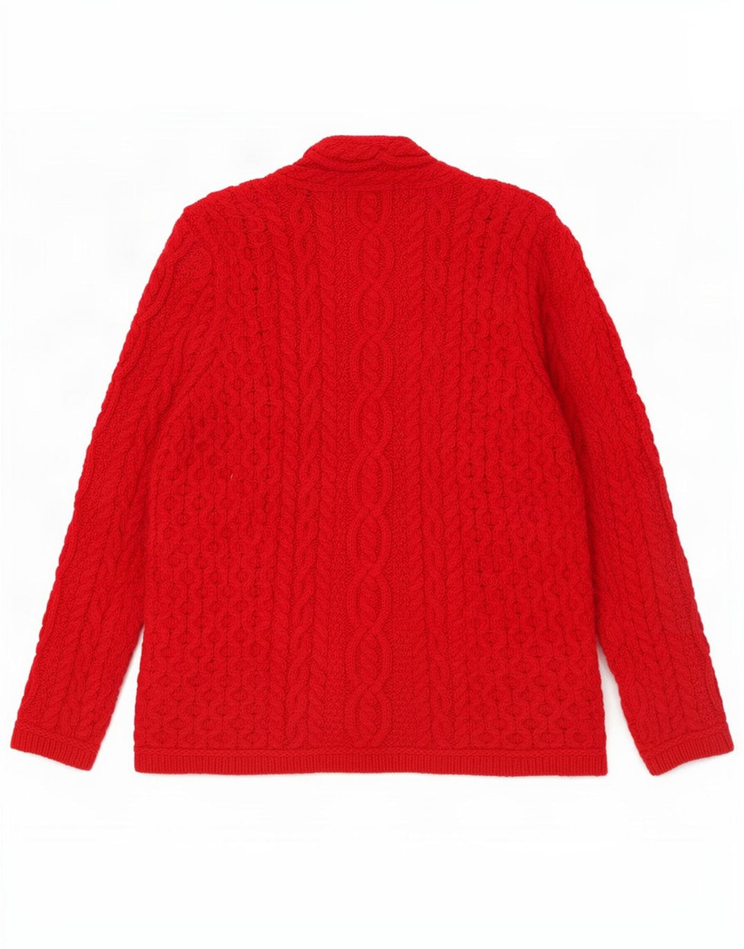 Maglione cardigan da donna Aran Crafts UK 14 Lana merino rossa media