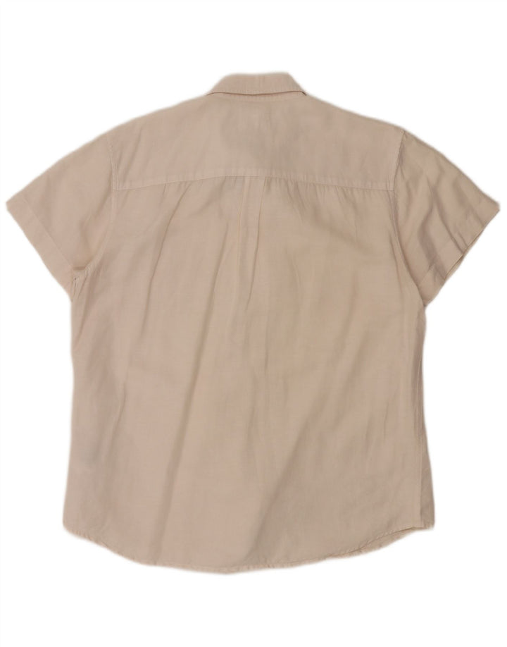 Camicia Wrangler da uomo a maniche corte, vestibilità regolare, grande, in lino bianco sporco