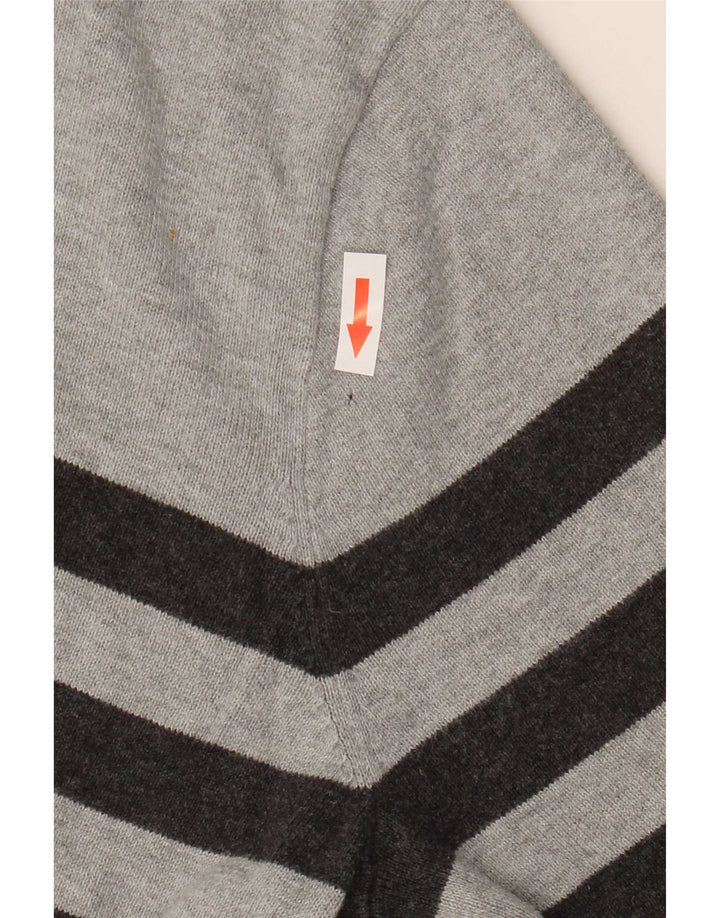 Tommy Hilfiger Uomo Maglione con scollo a V Maglione in cotone a righe grigio medio