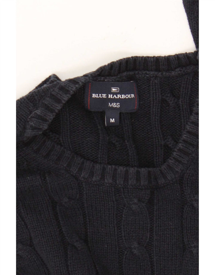 Maglione maglione girocollo da uomo Marks & Spencer blu Harbour blu navy medio