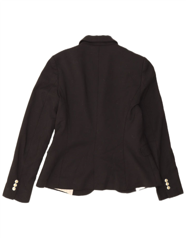 Giacca blazer da donna a 1 bottone Zara UK 12 cotone nero medio