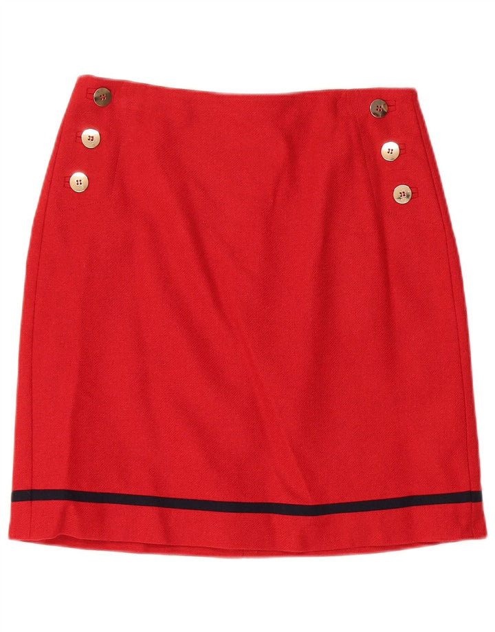 HOBBS Womens Mini Skirt UK 10 Small W26  Red Wool