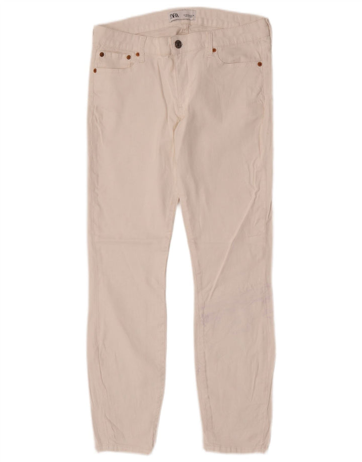 Pantaloni casual slim da donna Zara EU 40 medi W30 L27 bianchi