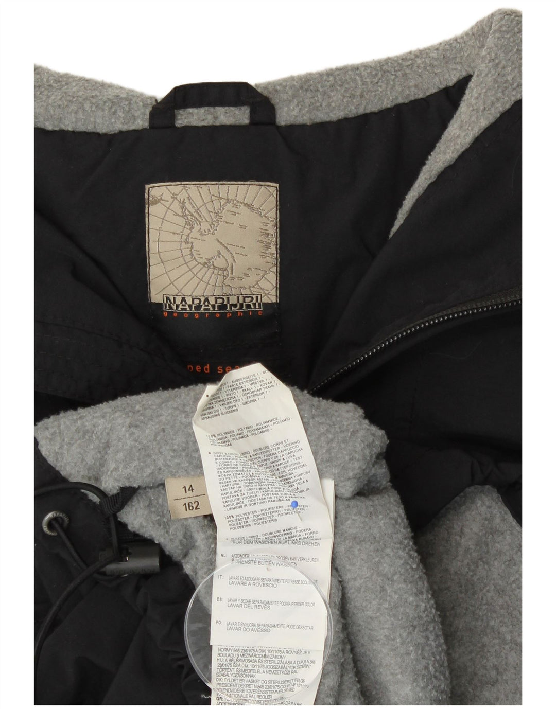 Giacca anorak con cappuccio grafico da ragazzo Napapijri 13-14 anni in poliestere nero