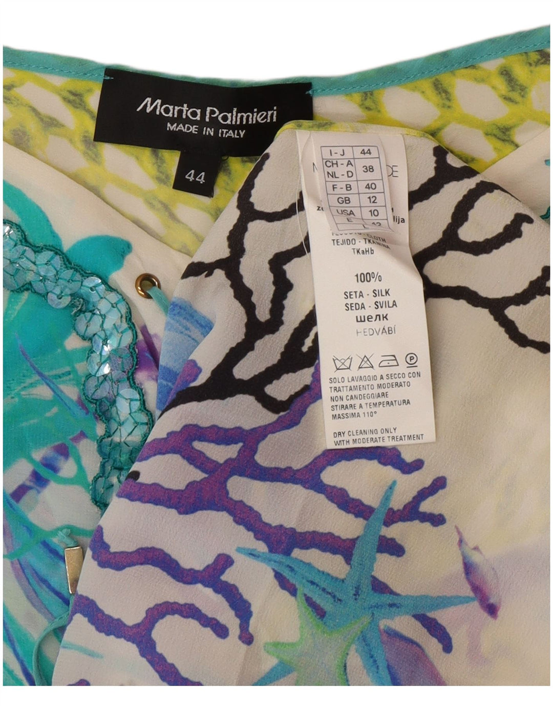 Marta Palmieri Camicetta Poncho da donna Top UK 12 Seta bianco sporco medio