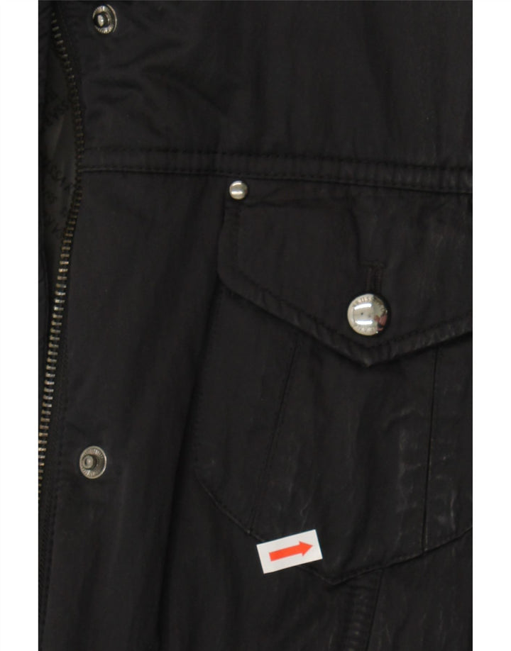 TRUSSARDI JEANS Womens Padded Coat IT 44 Medium Black Polyester Vintage Trussardi Jeans and Second-Hand Trussardi Jeans from Messina Hembry 