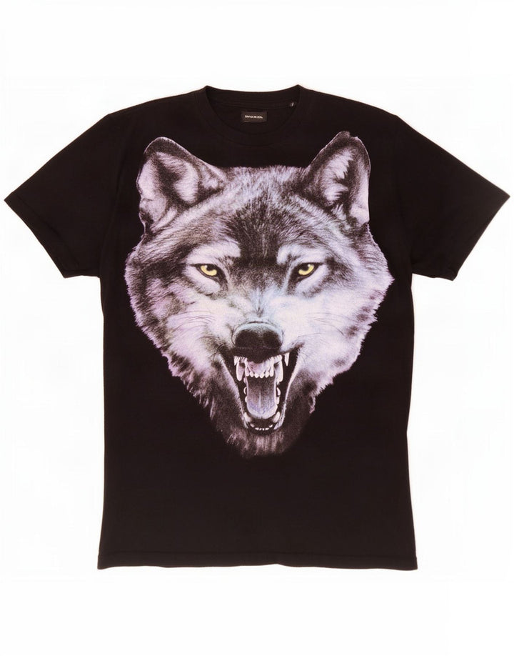 T-shirt grafica da uomo Diesel Top in cotone nero medio