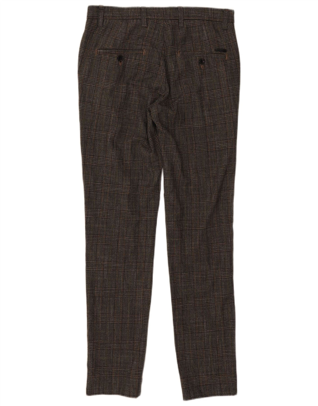 Pantaloni da abito slim da uomo Jack & Jones W30 L32 Poliestere a quadri grigi