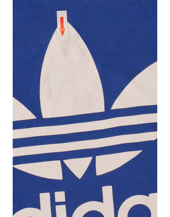 T-shirt grafica da uomo Adidas Top in cotone blu medio