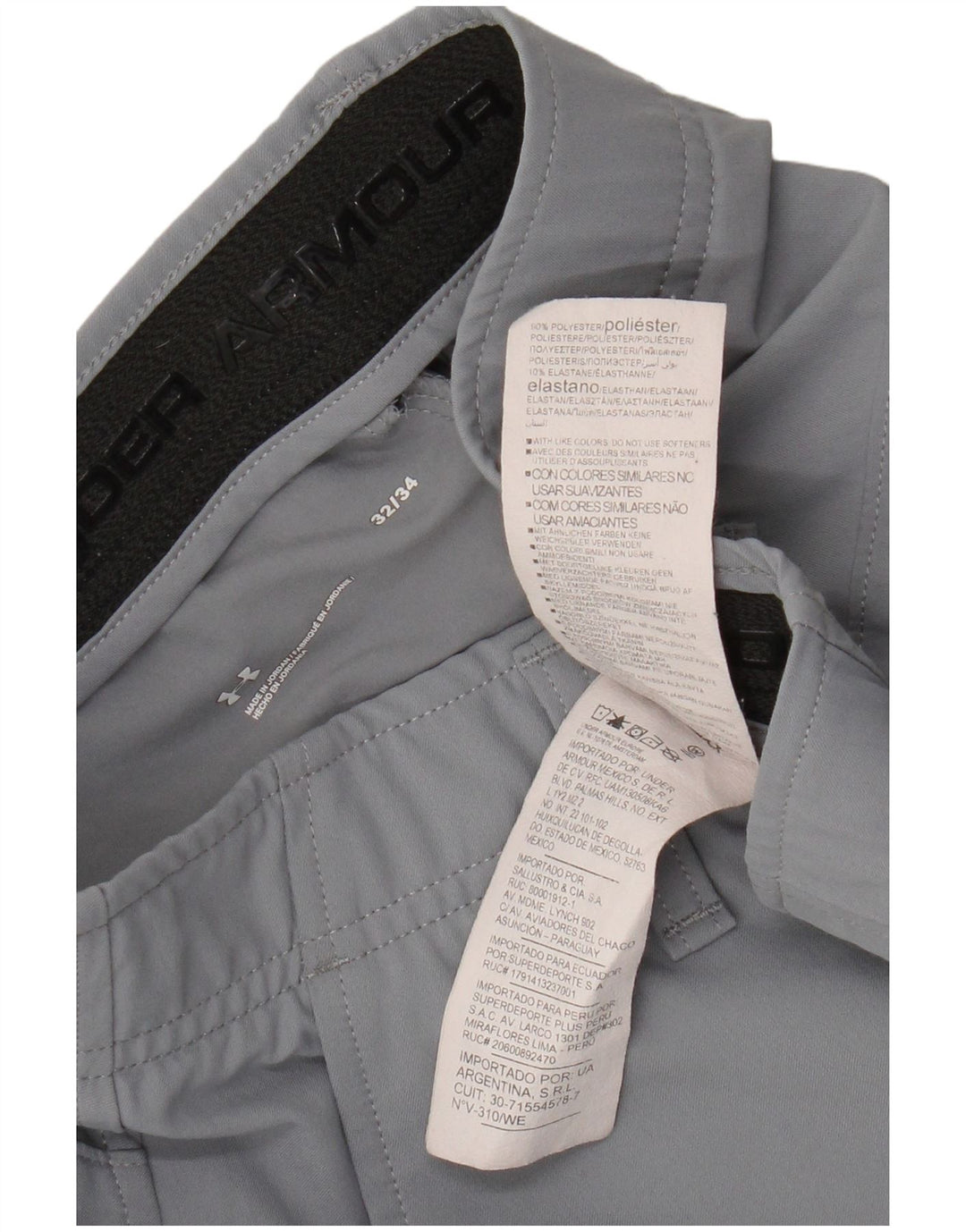 Pantaloni chino dritti da uomo Under Armour W32 L34 poliestere grigio